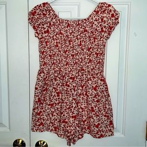 The Children’s Place Girls Smocked Floral Print Romper, Size 14